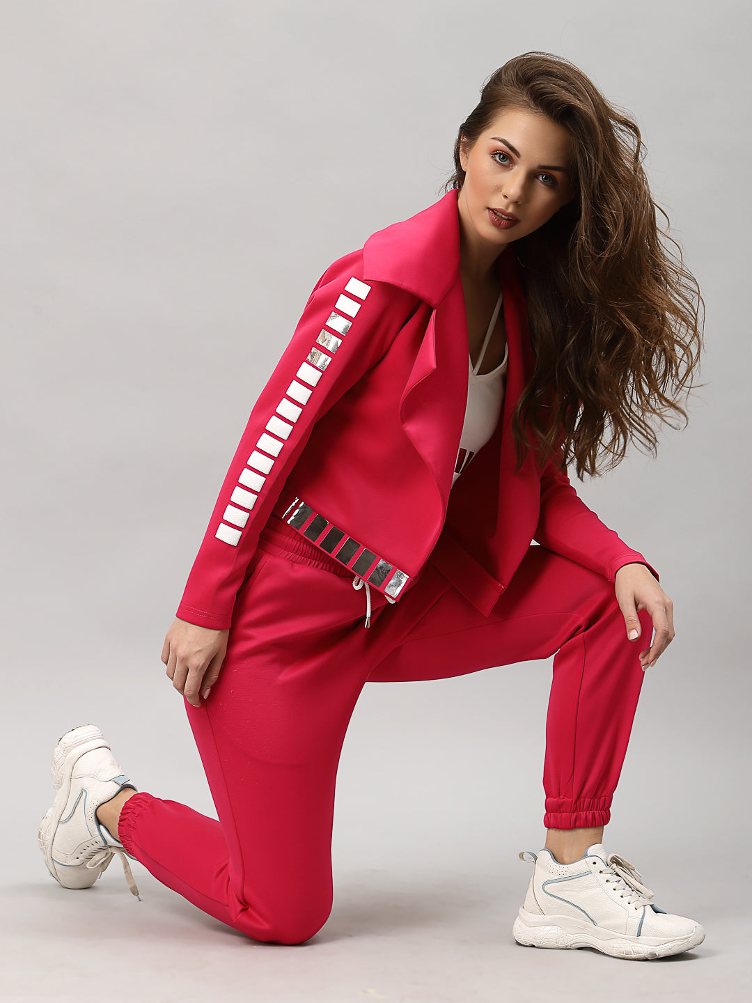Just Billi luxury athleisure wear co ord set in bright pink
