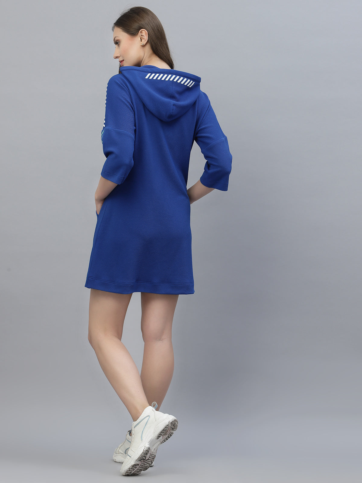 Blue hoodie dress, best athleisure wear brand JUST BILLI