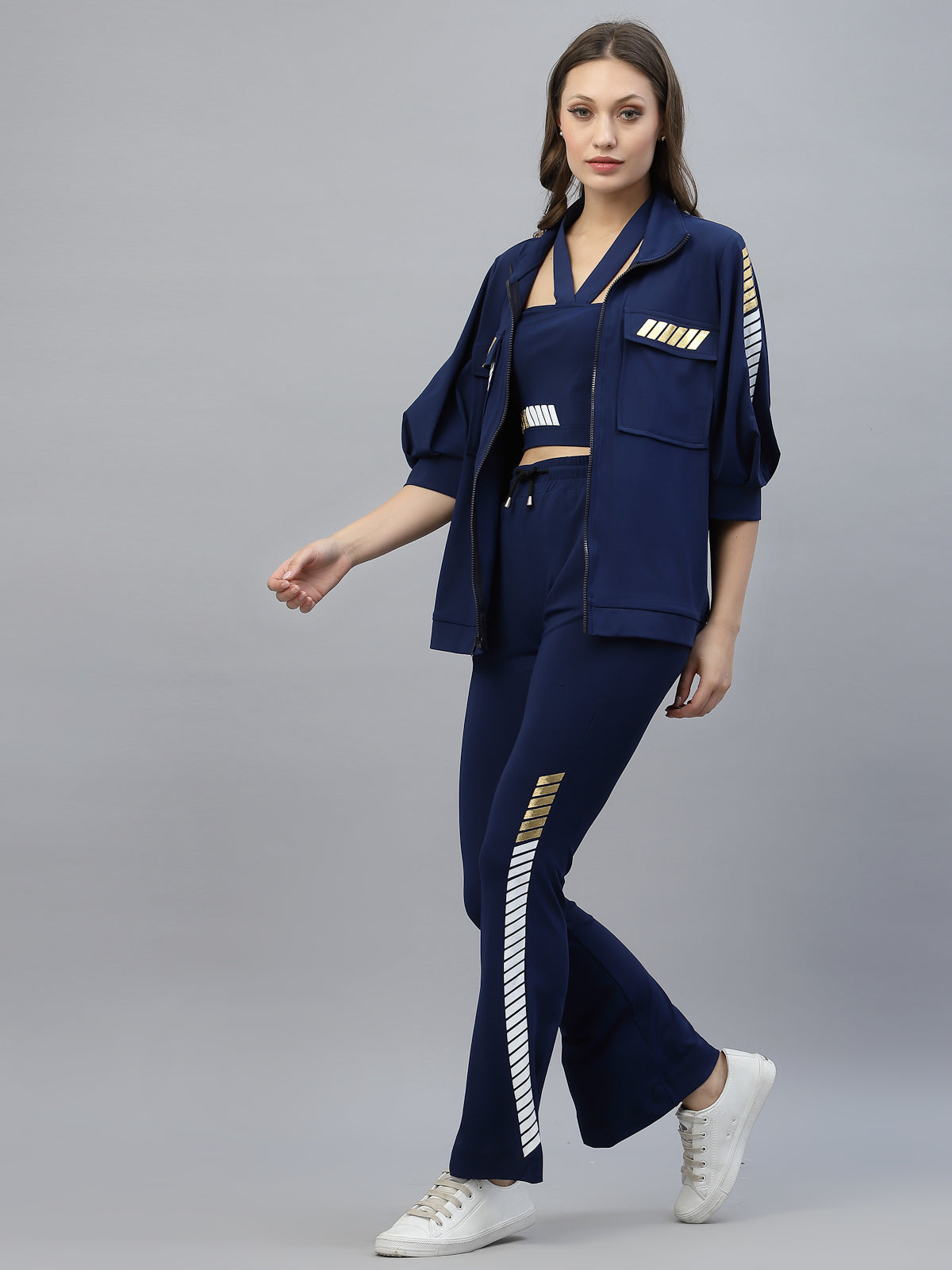 Just Billi designer athleisure wear, smart airport look