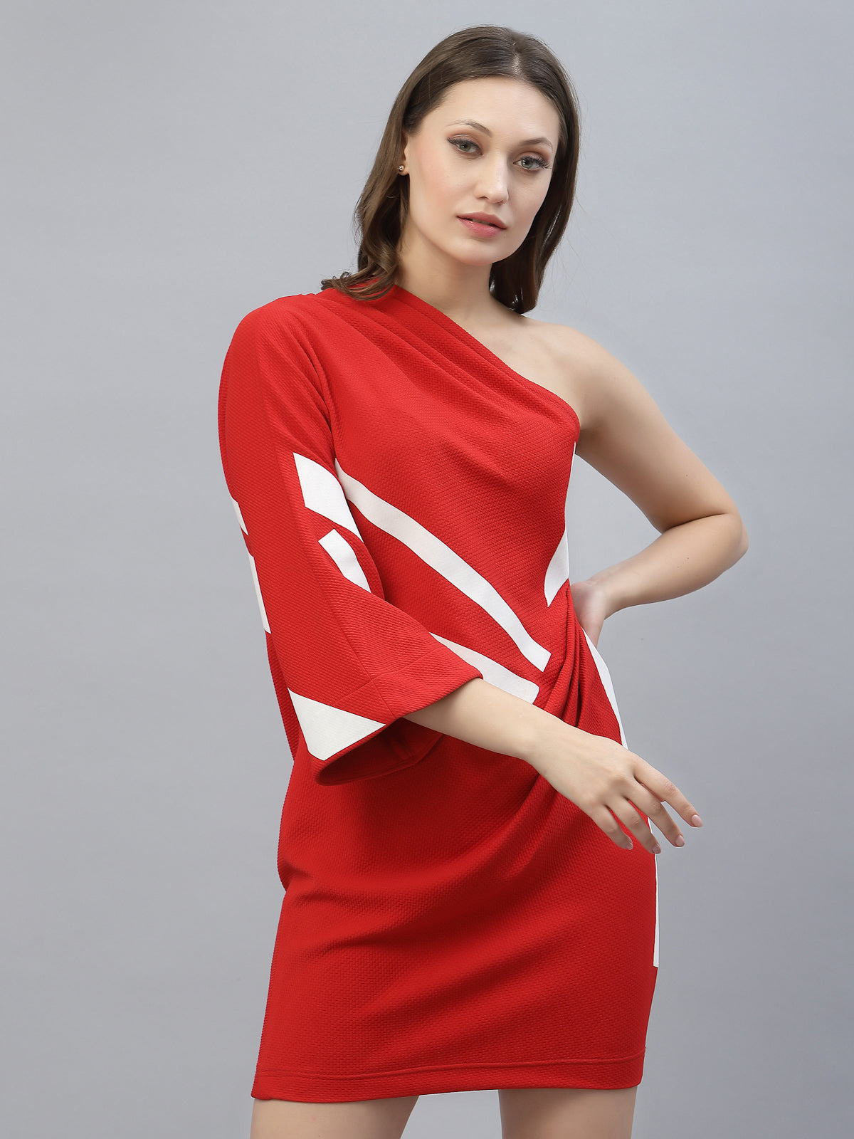 Red One Shoulder Dress By Just Billi, Best athleisure wear online