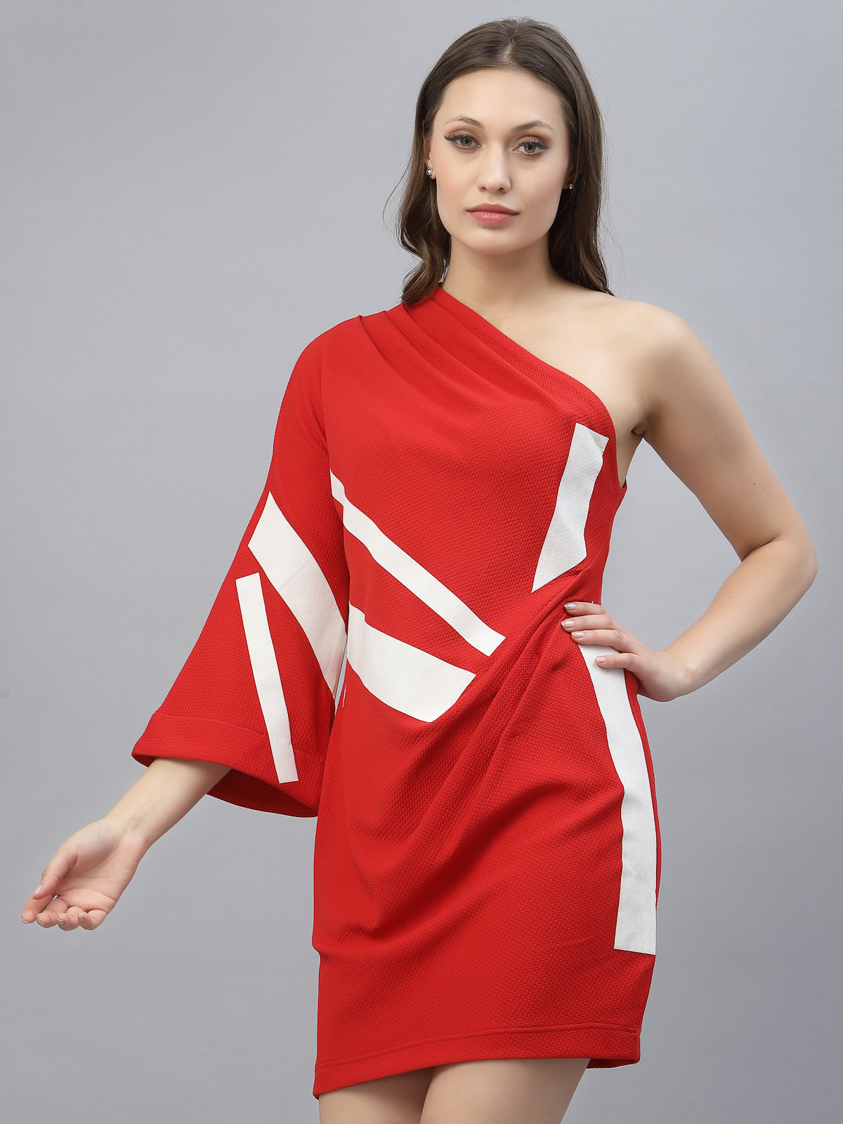 Red One Shoulder Dress By Just Billi, Best athleisure wear online