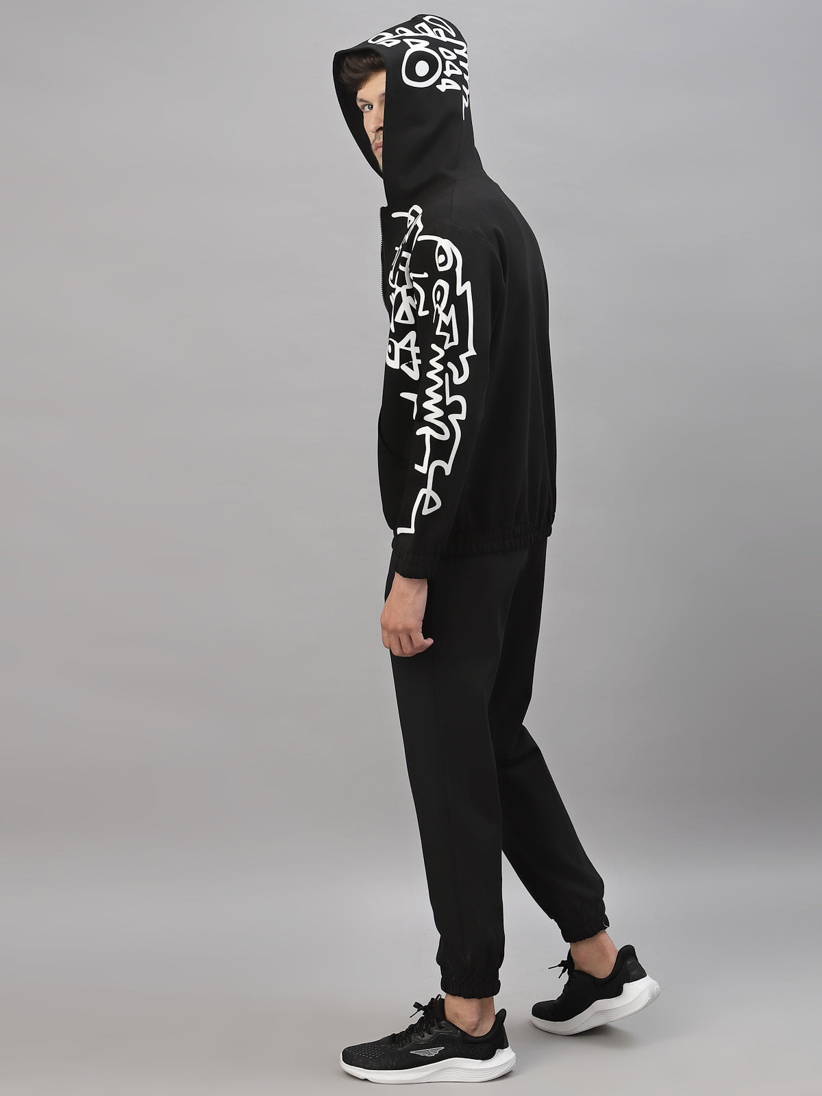Black hoodie co-ord set for him by Just Billi, designer Luxury athleisure wear