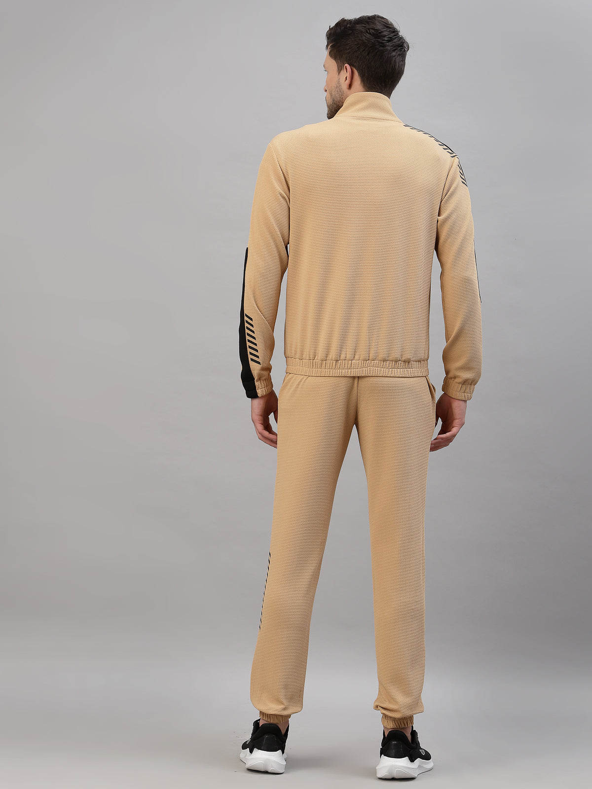 Just Billi men's co-ord ser camel colour, luxury athleisure wear for men, airport look by JUST BILLI