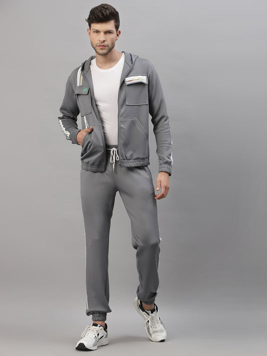 Grey Men's designer tracksuit by JUST BILLI, luxury athleisure wear online