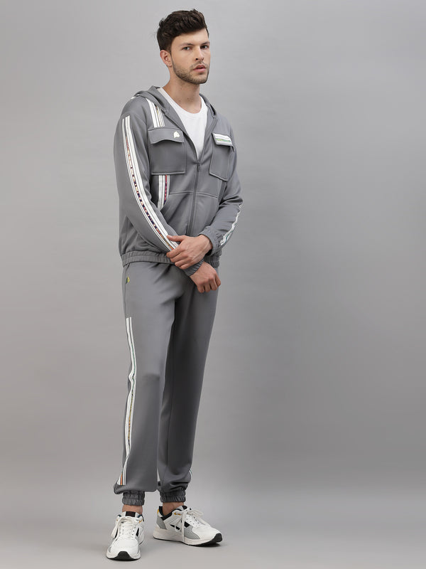 Grey Men's designer tracksuit by JUST BILLI, luxury athleisure wear online