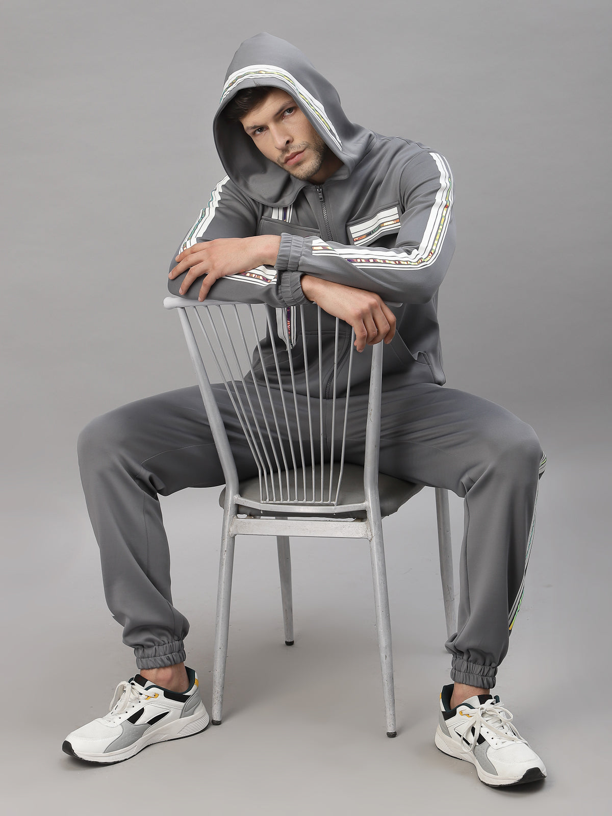 Grey Men's designer tracksuit by JUST BILLI, luxury athleisure wear online