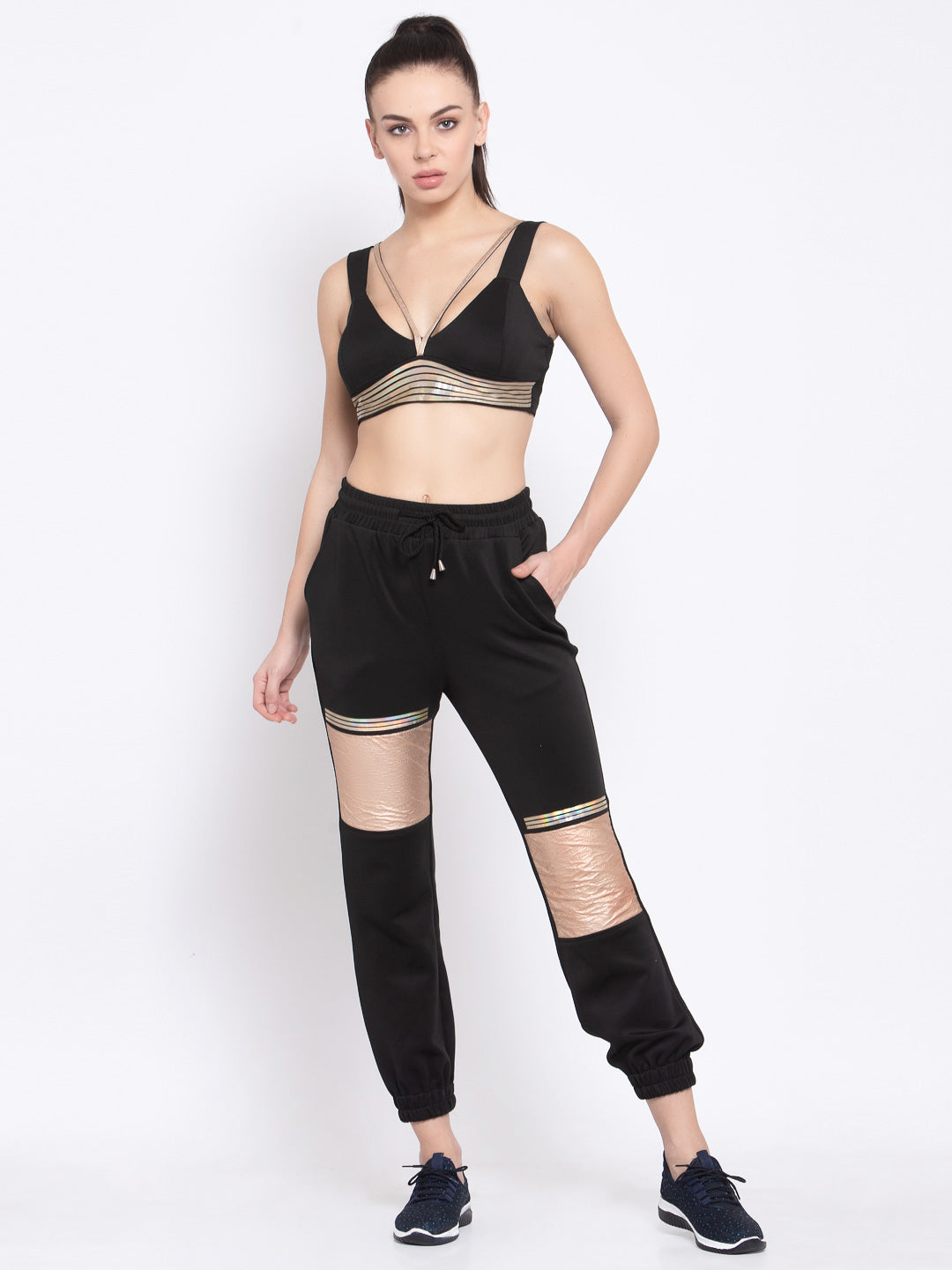 Party Metallic Jacket, Crop Top & Tracks