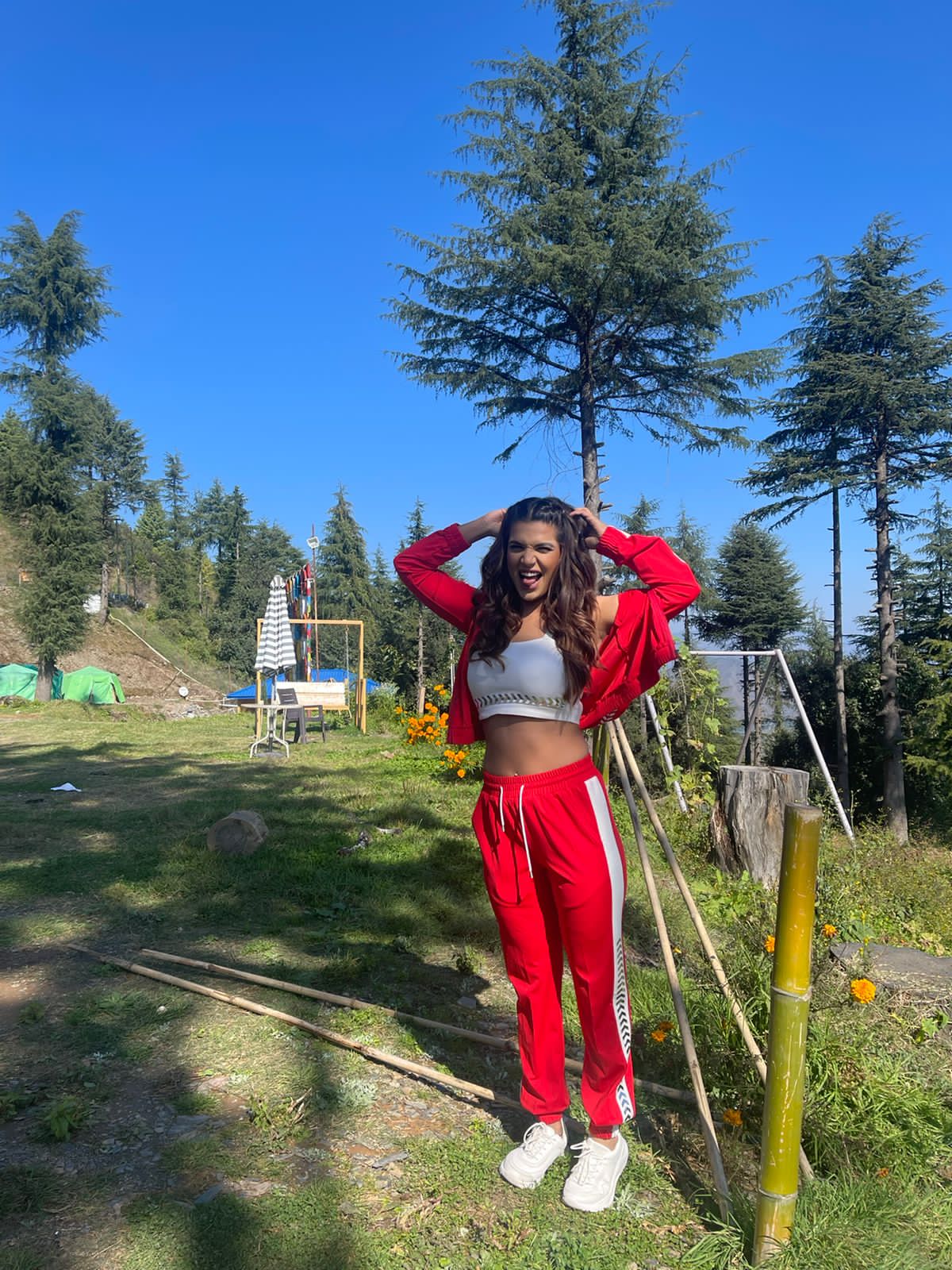 Just Billi luxury athleisure wear co ord set in bright pink