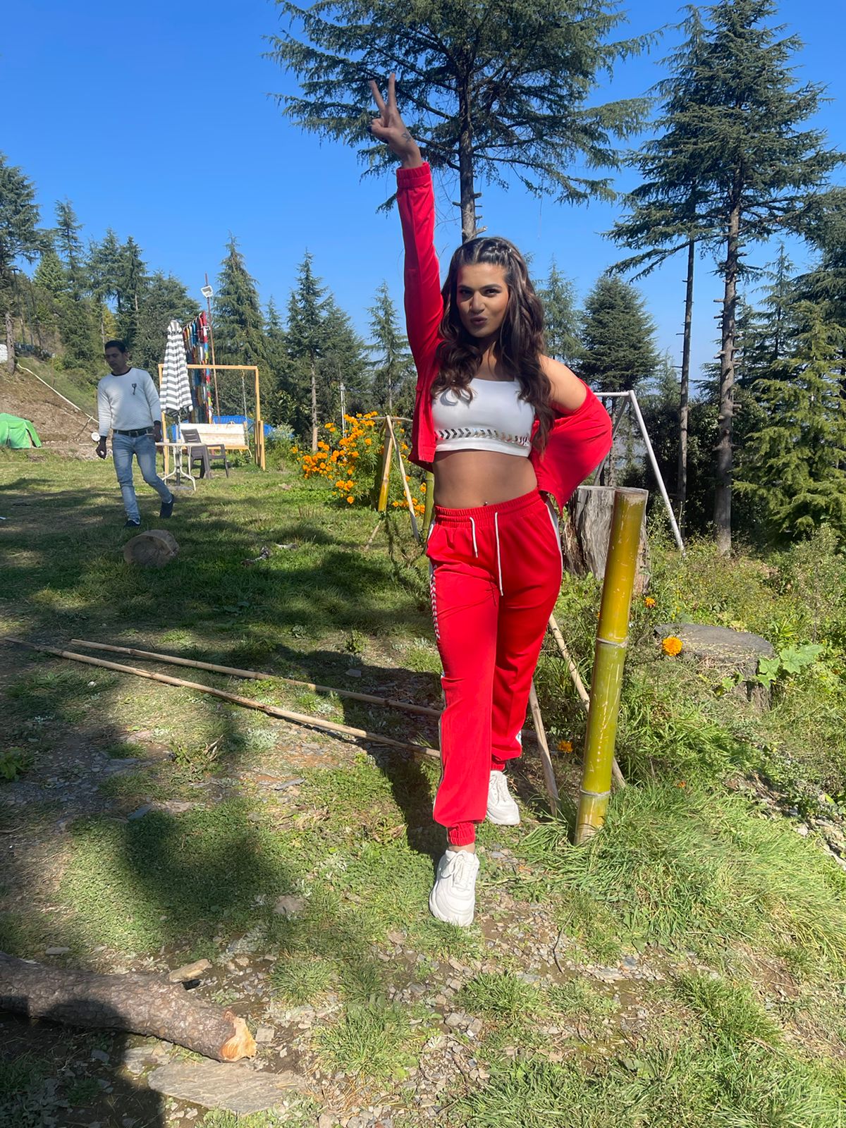 Just Billi luxury athleisure wear co ord set in bright pink