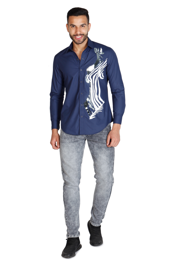 Men's cotton designer shirt by JUST BILLI, luxury athleisure wear online
