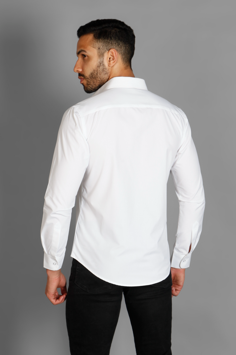 Designer Just Billi Men's cotton print white shirt