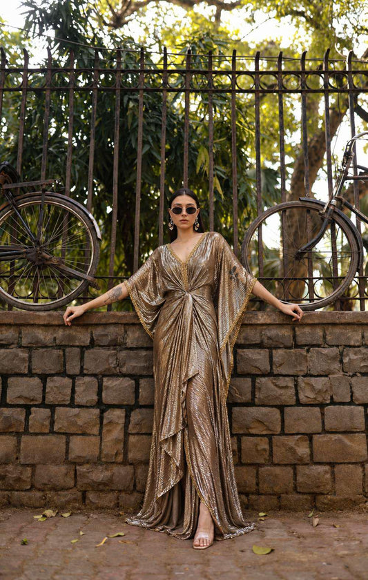 Sunehri Ripple Kaftan