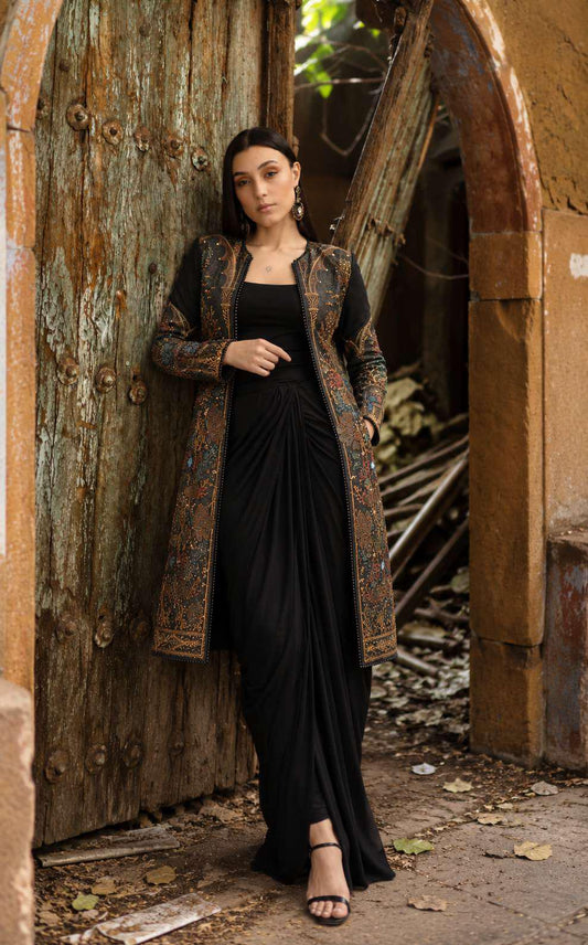 Kaali Katha Jacket Drape Set