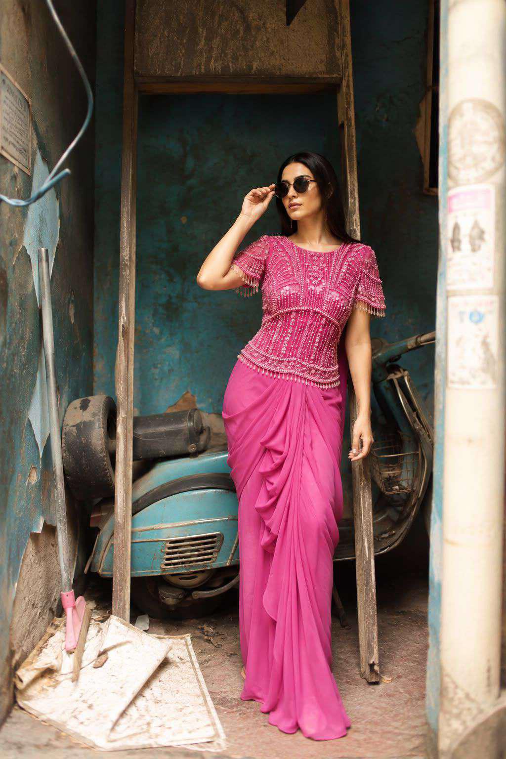Gulabi Jashn Draped Saree
