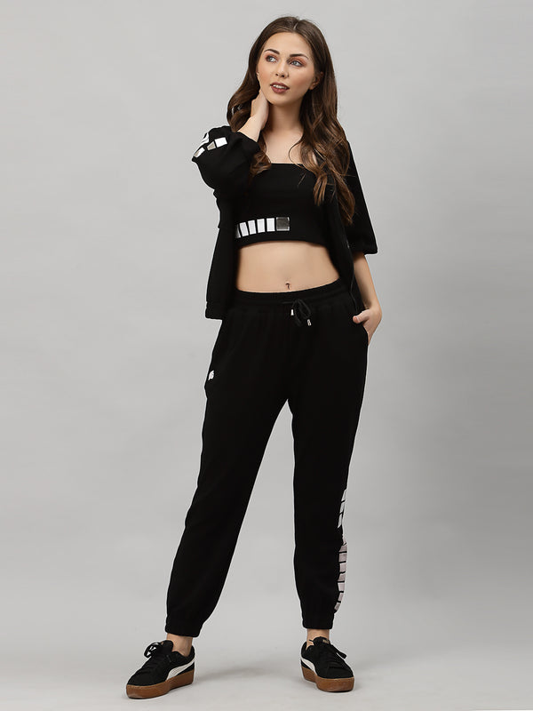 Just Billi Luxury Athleisure Women's Wear , coord set three piece set including jacket, croptop and pants