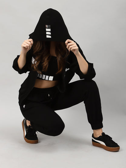 Just Billi Luxury Athleisure Women's Wear , coord set three piece set including jacket, croptop and pants
