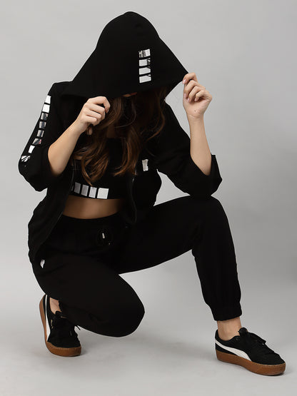 Just Billi Luxury Athleisure Women's Wear , coord set three piece set including jacket, croptop and pants
