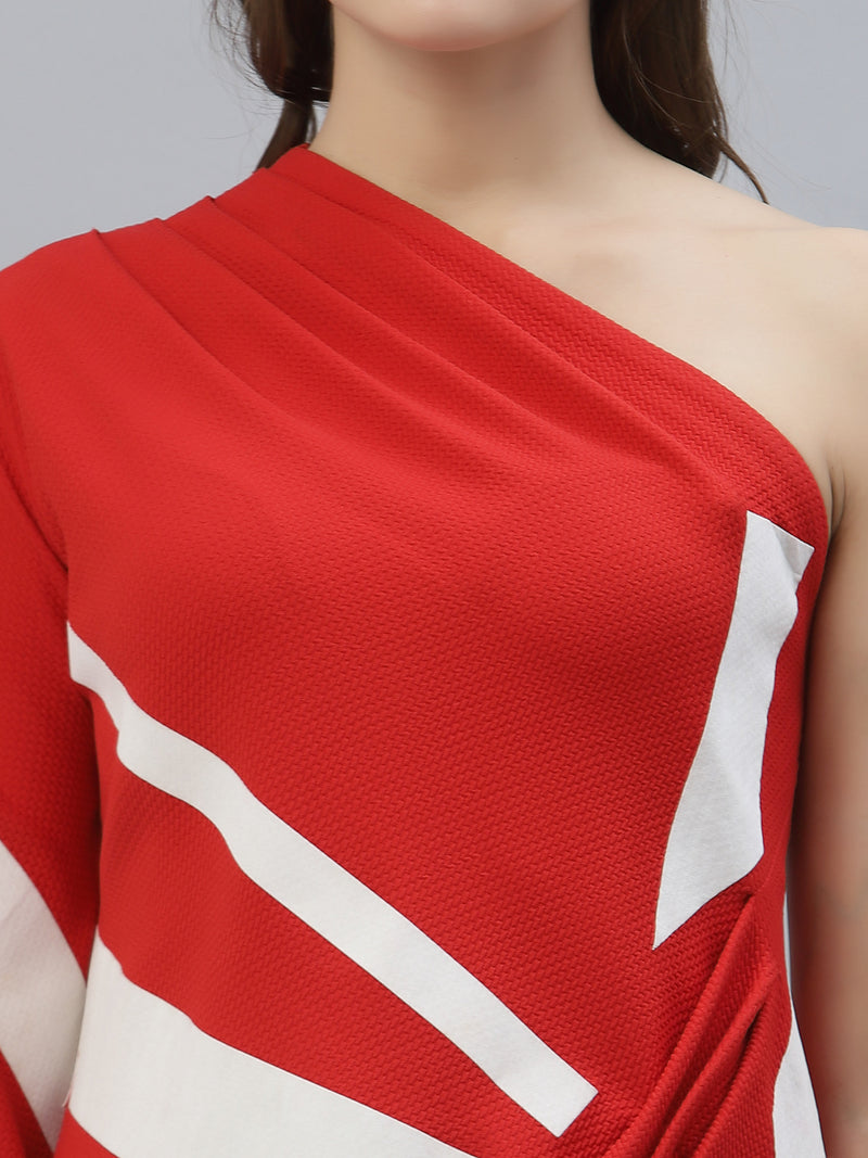 Red One Shoulder Dress By Just Billi, Best athleisure wear online