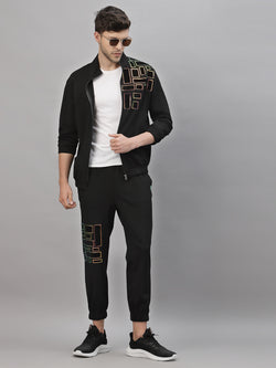 Statement black mens luxury athleisure wear track suit by Just Billi