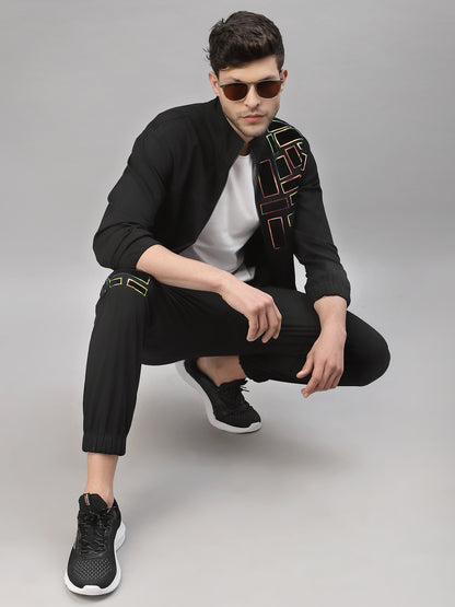 Statement black mens luxury athleisure wear track suit by Just Billi