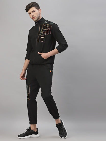 Statement black mens luxury athleisure wear track suit by Just Billi