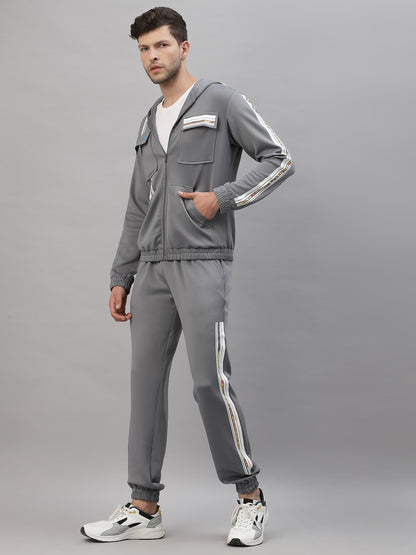 Grey Men's designer tracksuit by JUST BILLI, luxury athleisure wear online