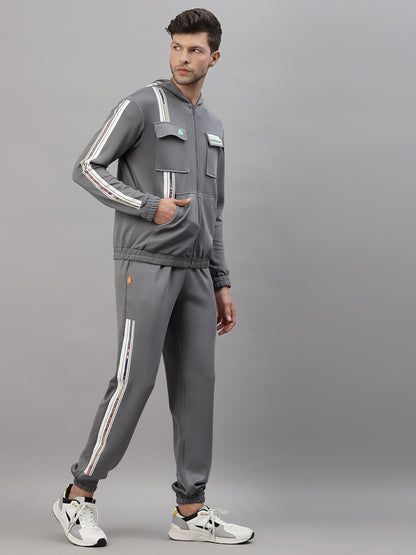 Grey Men's designer tracksuit by JUST BILLI, luxury athleisure wear online
