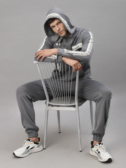 Grey Men's designer tracksuit by JUST BILLI, luxury athleisure wear online